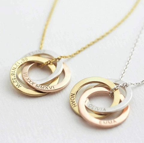 Family necklace - Linked circles